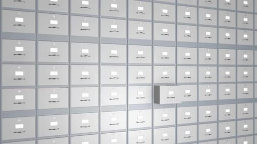 Seamless Animation of Corporate Filing Cabinets Opening and Closing