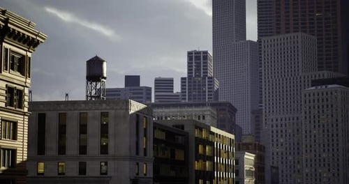 3D Animated Cityscape Flyover with Modern Skyscrapers