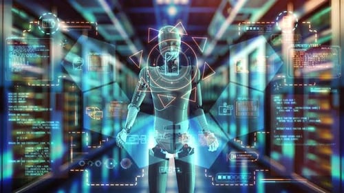 Artificial Intelligence Against the Background of a Server Room