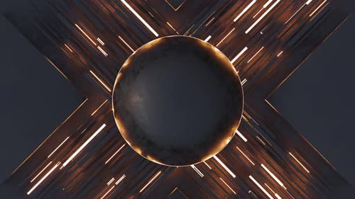 Glowing Background And Dark Sphere