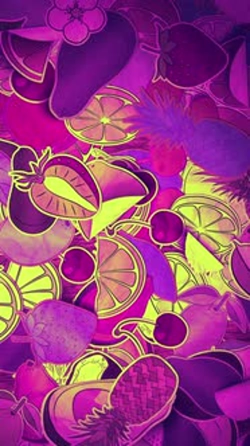 Fruit Themed Stickers Collage Background
