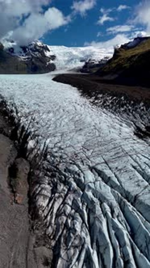 Majestic Svinafellsjokull Glacier Showcases Stunning Ice Formations in Iceland