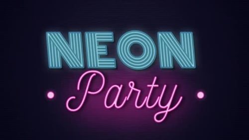 Animated Neon Light Party Title