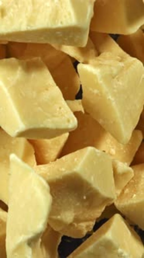 Super Slow Motion Pieces of White Chocolate Filmed on a Highspeed Camera at 1000 Fps