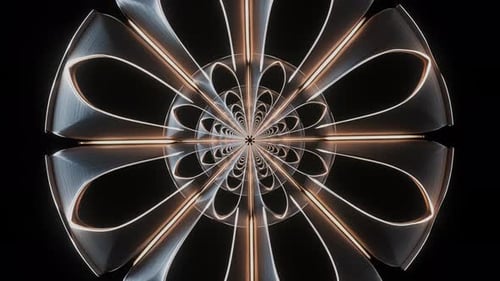 Abstract Futuristic Radial Tunnel Loop with Glowing Geometric Lines