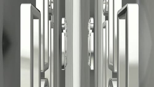 3D Animated Chrome Geometric Shapes Abstract Motion Background