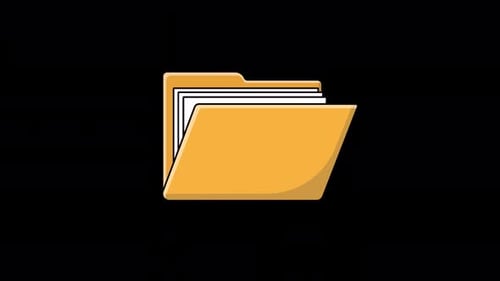 Animated Folder with Document. Cloud Storage Concept Video - Transparent