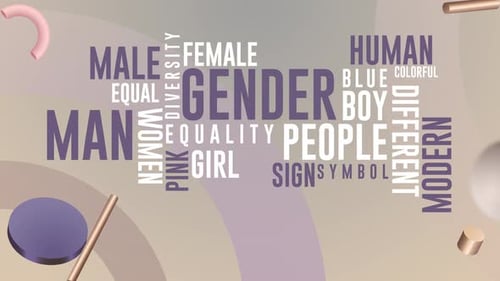 Animated Gender Diversity Kinetic Typography Word Cloud