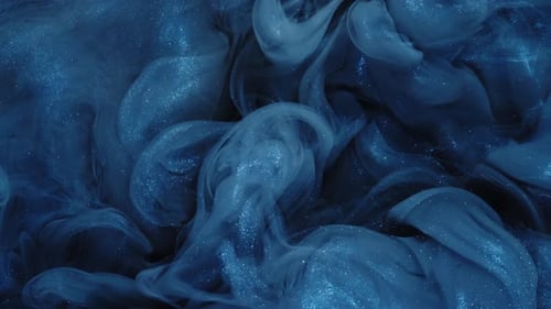 Swirling, Shimmering Blue Fluid Abstract Background