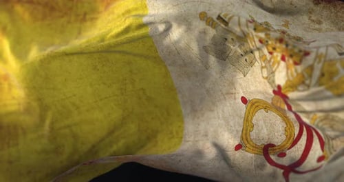 Distressed Vatican City Flag Waving Animation