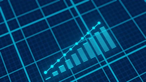 Stock market animated graphic. Stock price chart.