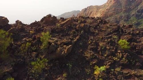 Spectacular Aerial View of Mountain Landscape Range Cliffs and Steep Crags
