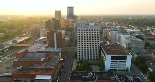 Office Buildings in Downtown District of Lexington Kentucky USA American Megapolis with Business