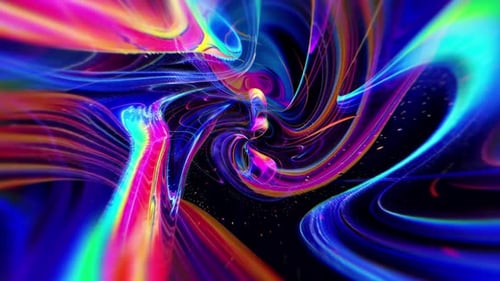 Vibrant Psychedelic Fluid Wave Art 4K Flythrough Seamless Loop Background VJ Loop