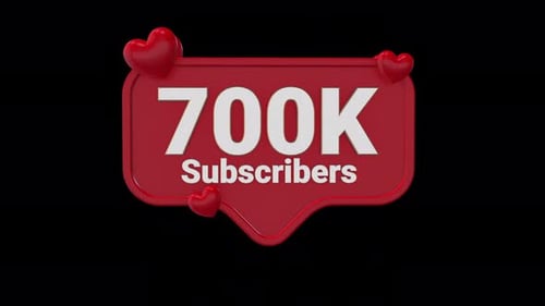 3D Social Media 700K Subscribers Milestone Celebration Title