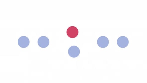 Dots swapping places back and forth 2D loading animation