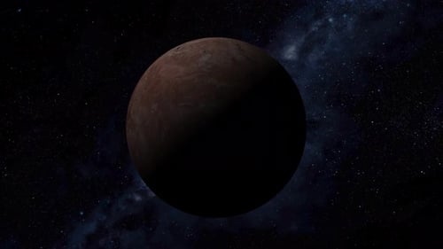 Fictional MAKEMAKE planet Rotating on space or galaxy and stars milky way, Animation of planet. 2208