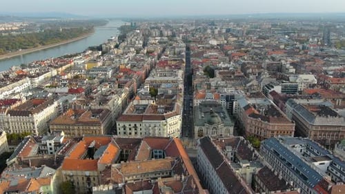 Budapest city skyline, aerial view