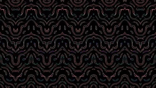 3D Abstract shining bright lines set wave, colorful, black background