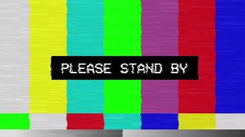Animation video background static color with please stand by text