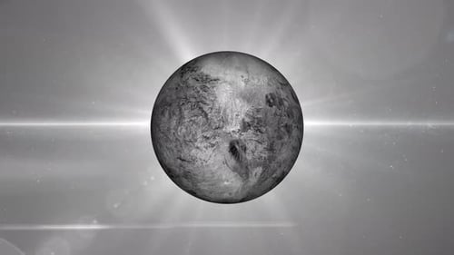 Rotating Abstract Planet in Space with Lens Flare