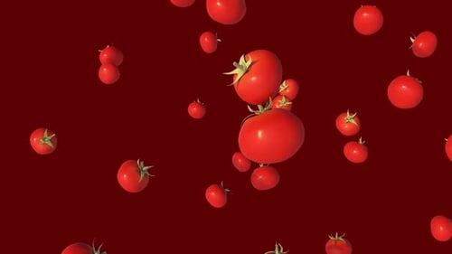 Dropping Red Tomatoes 3D Animation