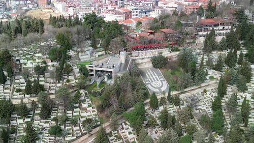 Eyüp-Seilbahn auf einem Hügel in Istanbul, Türkei, vergrößerte Aufnahme
