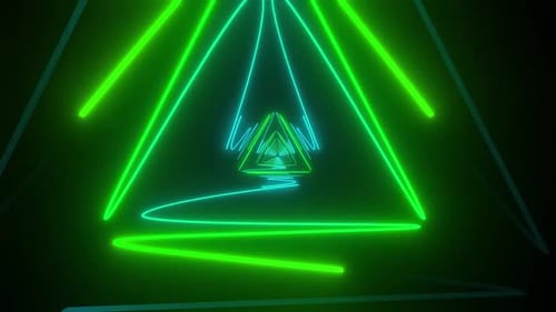 Dynamic neon light tunnel visual journey for creative backgrounds