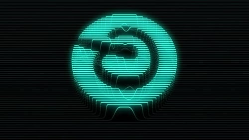 Futuristic Digital Glitch Rotating Logo Reveal