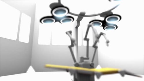 Modern Surgical Room with Overhead Lights