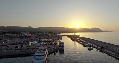 HighAltitude Shot of Cyprus Sunset Beautiful Coastal Landscape