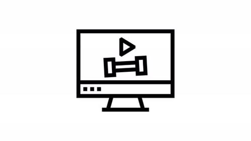 Online-Fitnesslinien-Ikonenanimation