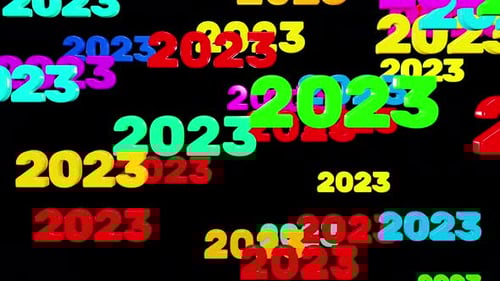 Colorful 2023 Numbers Floating Abstract New Year Background