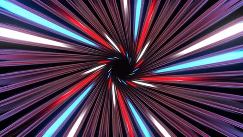 Red And Blue And White Amazing Neon Spiral Tunnel Background Vj Loop In 4K