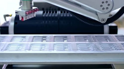 Automated Robot Arm Handling Vials in a Factory