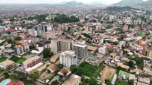 Aerial view of the city of Yaounde, Cameroon, Africa