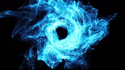 Dynamic Swirling Blue Particles Reveal Animation