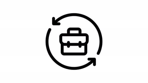 Corporate Briefcase Refresh Icon Animation