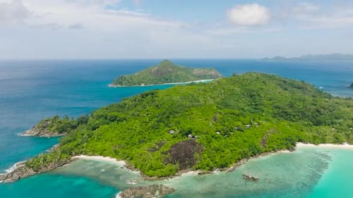 Turquoise Coastline with Lush Forest and Clear Waters Seychelles Mahe