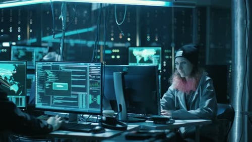 Un equipo de hackers adolescentes ataca con éxito los servidores de infraestructura global y chocan los cinco. Exhibición