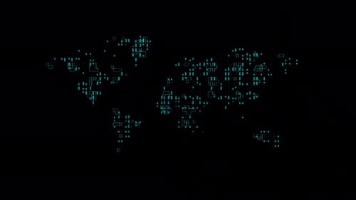 Global Network Binary Data Stream Motion Graphics