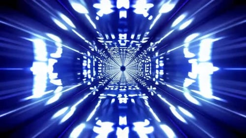Blue Abstract SciFi Light Tunnel Motion Background