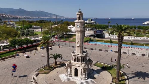 Aerial View Of Izmir Clock Tower In Turkey