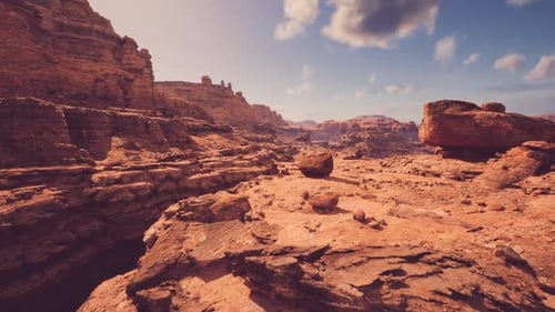 Beautiful Panoramic View of Rugged Cliffs Fading Into Distant Haze