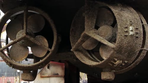 Corroded Ship Propellers Await Refurbishment in Dry Dock Marine Repair Vessel Maintenance Process
