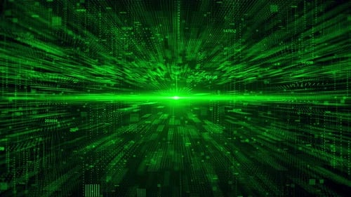 Digitaler Oberflächendatenfluss Abstrakte Technologie Big Data-Hintergrund Bewegung Big Data Perspective Grid