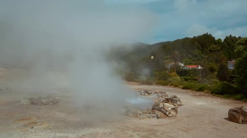 Village de Furnas, Sao Miguel, Açores : geysers, sources chaudes et fumerolles