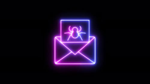 Neon Spider Virus Mail Icon Reveal