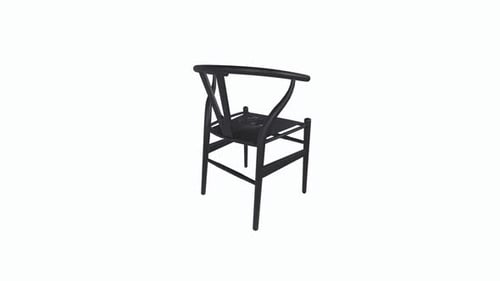 Rotating Minimalist Black Chair 3D Animation
