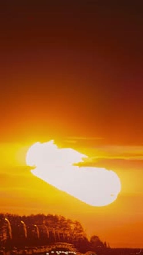 6k Timelapse Big Sun Sundown